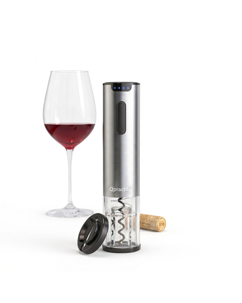copy of Rechargeable electric corkscrew silver + capsule cutter