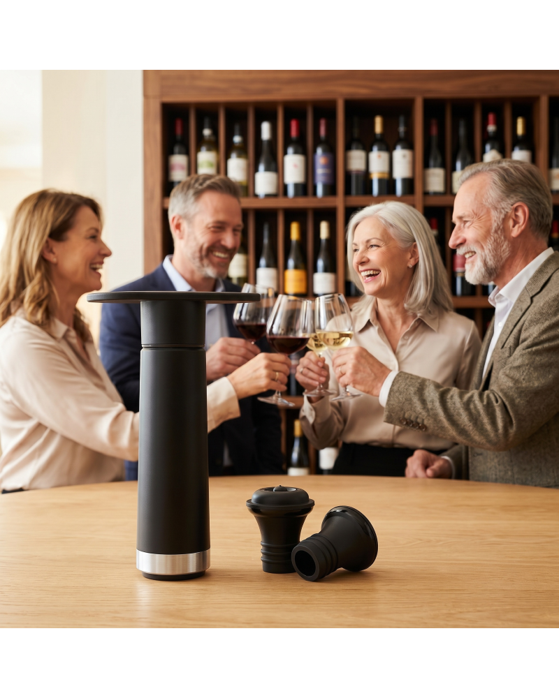 Stainless Steel Vacuum Wine Pump - Preserves Freshness